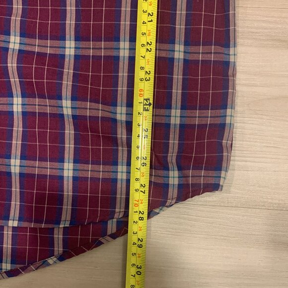 Bar-M Rancher button down plaid red/blue Men's shirt with pearl snaps - Picture 6 of 7